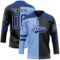 Custom Black Royal Light Blue-White Split Fashion Hockey Lace Neck Jersey