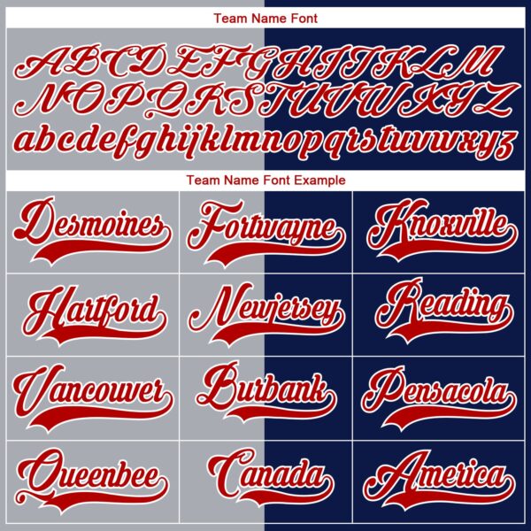 Custom Navy Red Gray-White Split Fashion Hockey Lace Neck Jersey