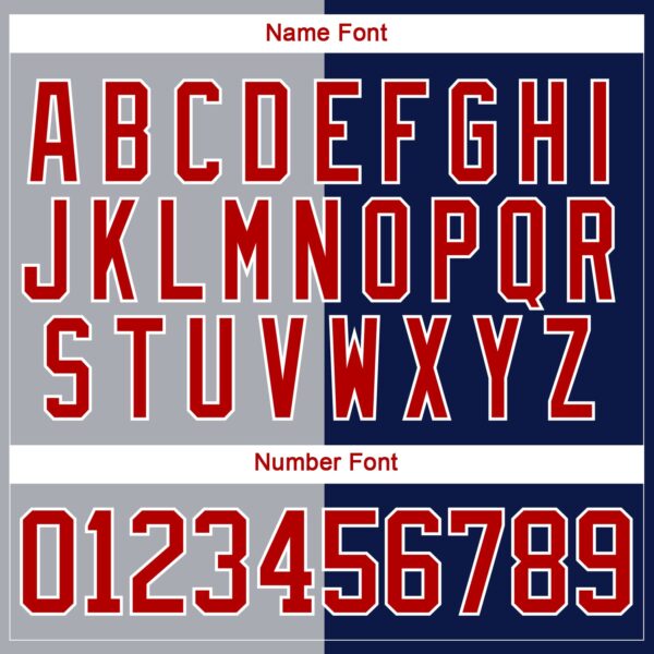 Custom Navy Red Gray-White Split Fashion Hockey Lace Neck Jersey