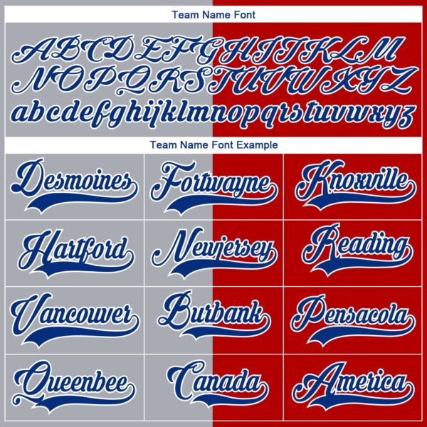 Custom Red Royal Gray-White Split Fashion Hockey Lace Neck Jersey