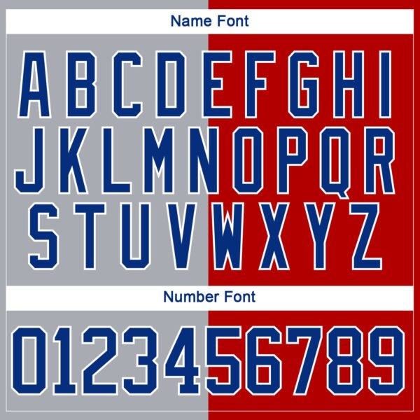 Custom Red Royal Gray-White Split Fashion Hockey Lace Neck Jersey