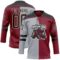 Custom Crimson Black Gray-Cream Split Fashion Hockey Lace Neck Jersey