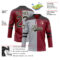 Custom Crimson Black Gray-Cream Split Fashion Hockey Lace Neck Jersey
