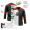 Custom Black Kelly Green White-Red Split Fashion Hockey Lace Neck Jersey
