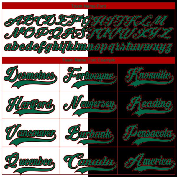 Custom Black Kelly Green White-Red Split Fashion Hockey Lace Neck Jersey