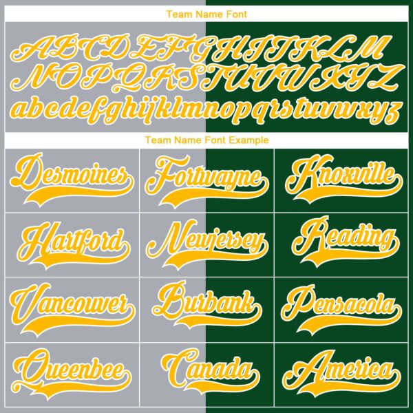 Custom Green Gold Gray-White Split Fashion Hockey Lace Neck Jersey