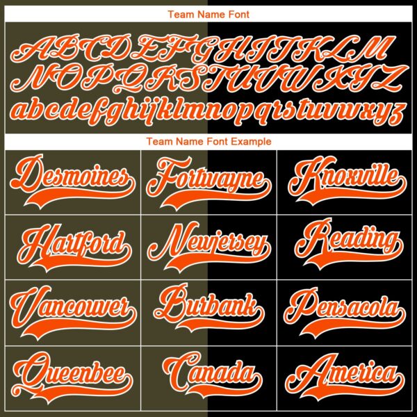 Custom Black Orange Olive-White Split Fashion Hockey Lace Neck Jersey