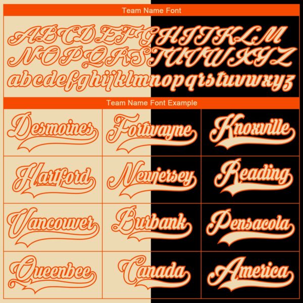 Custom Cream Black-Orange Split Fashion Hockey Lace Neck Jersey