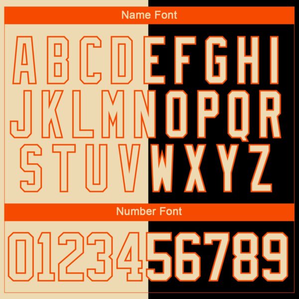 Custom Cream Black-Orange Split Fashion Hockey Lace Neck Jersey