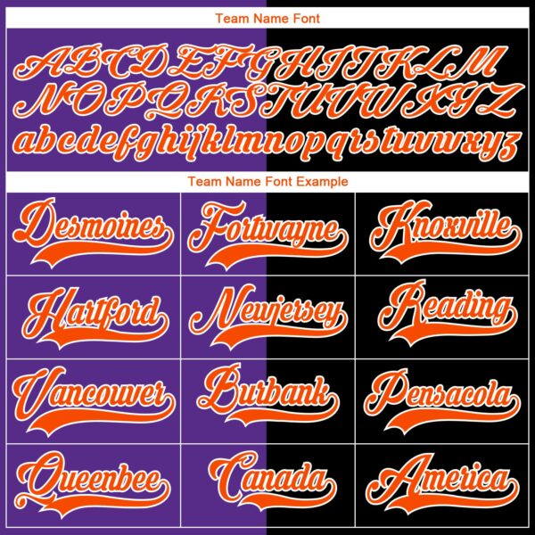 Custom Black Orange Purple-White Split Fashion Hockey Lace Neck Jersey