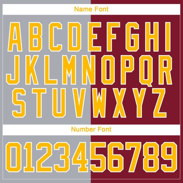 Custom Crimson Gold Gray-White Split Fashion Hockey Lace Neck Jersey