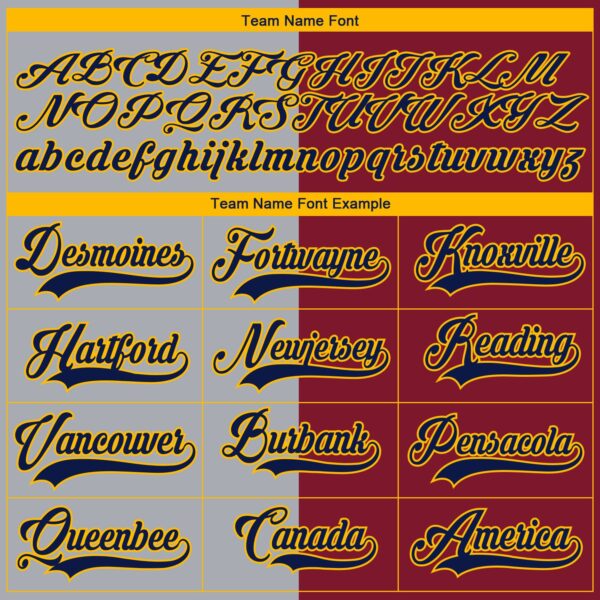 Custom Crimson Navy Gray-Gold Split Fashion Hockey Lace Neck Jersey