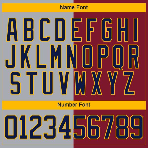 Custom Crimson Navy Gray-Gold Split Fashion Hockey Lace Neck Jersey