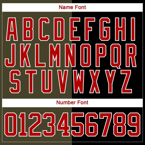 Custom Black Red Olive-White Split Fashion Hockey Lace Neck Jersey