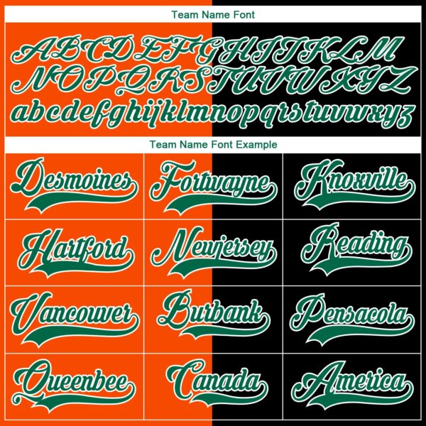 Custom Black Kelly Green Orange-White Split Fashion Hockey Lace Neck Jersey