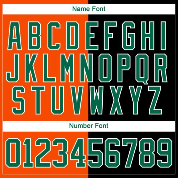 Custom Black Kelly Green Orange-White Split Fashion Hockey Lace Neck Jersey