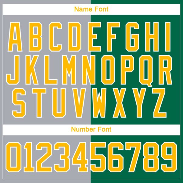 Custom Kelly Green Gold Gray-White Split Fashion Hockey Lace Neck Jersey