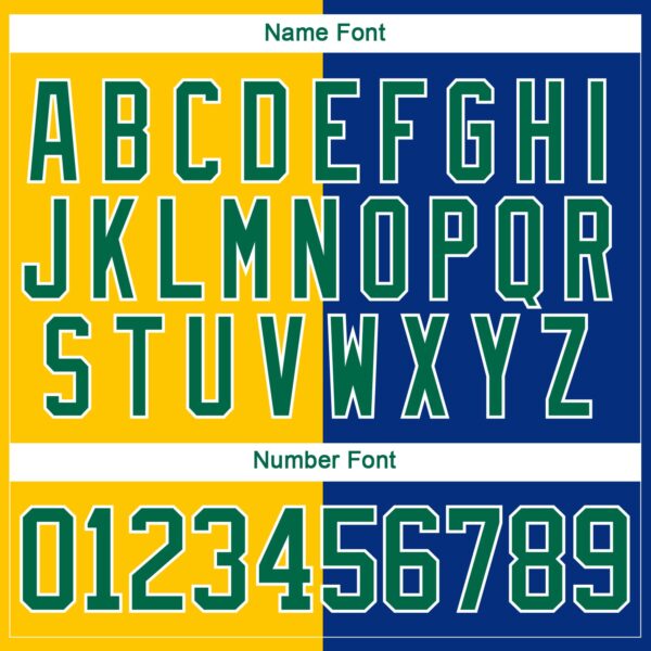 Custom Royal Kelly Green Yellow-White Split Fashion Hockey Lace Neck Jersey