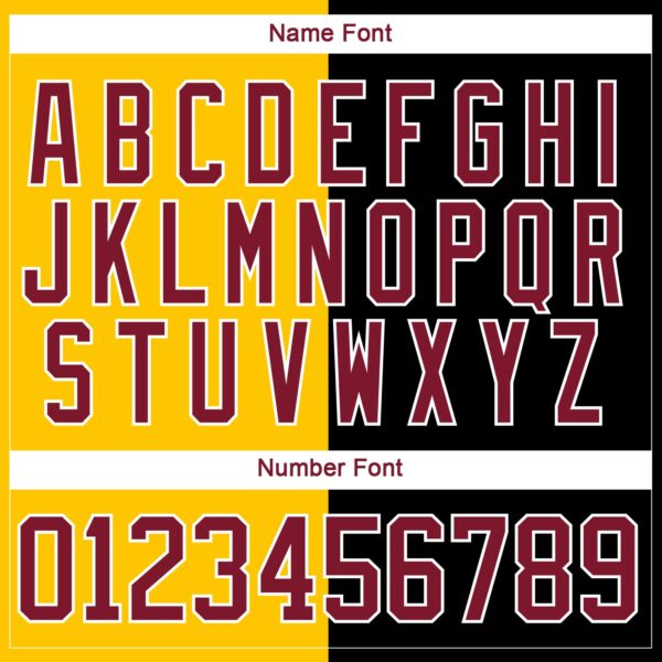 Custom Black Crimson Yellow-White Split Fashion Hockey Lace Neck Jersey