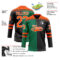 Custom Black Orange Kelly Green-White Split Fashion Hockey Lace Neck Jersey