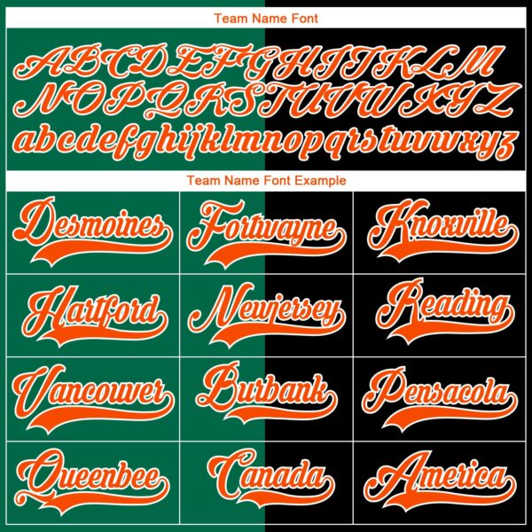 Custom Black Orange Kelly Green-White Split Fashion Hockey Lace Neck Jersey