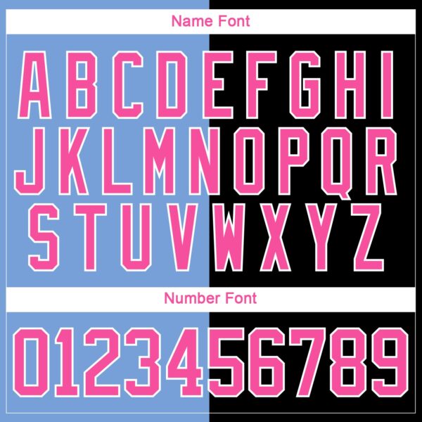 Custom Black Pink Powder Blue-White Split Fashion Hockey Lace Neck Jersey