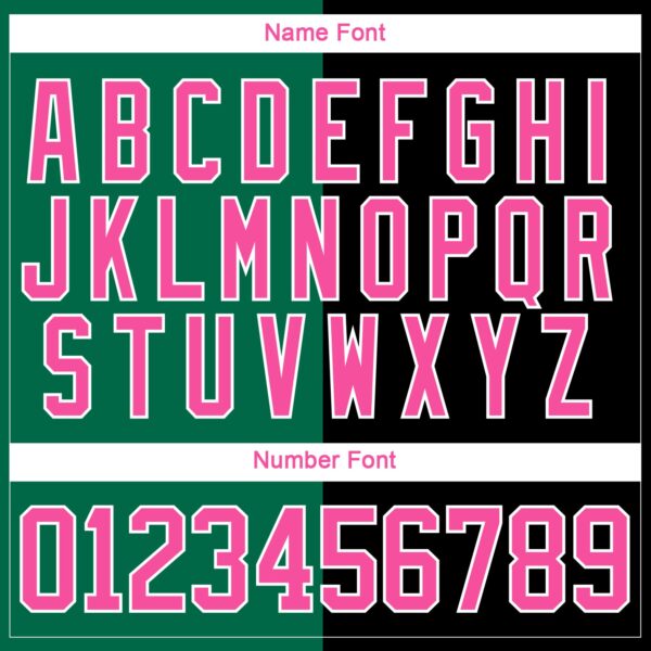 Custom Black Pink Kelly Green-White Split Fashion Hockey Lace Neck Jersey