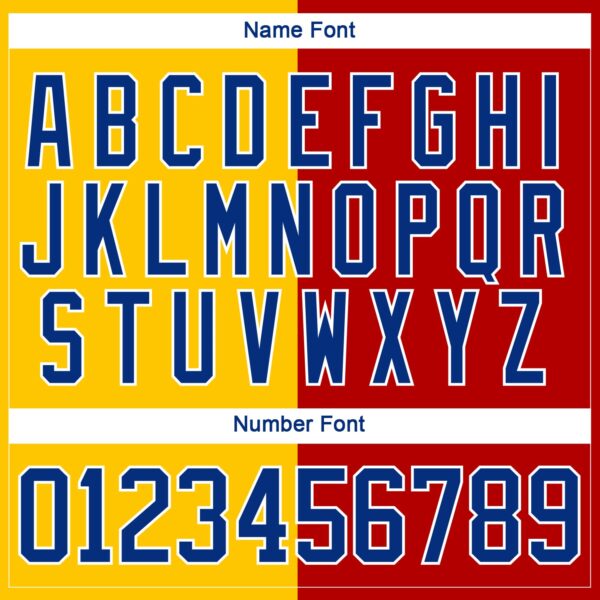 Custom Red Royal Yellow-White Split Fashion Hockey Lace Neck Jersey