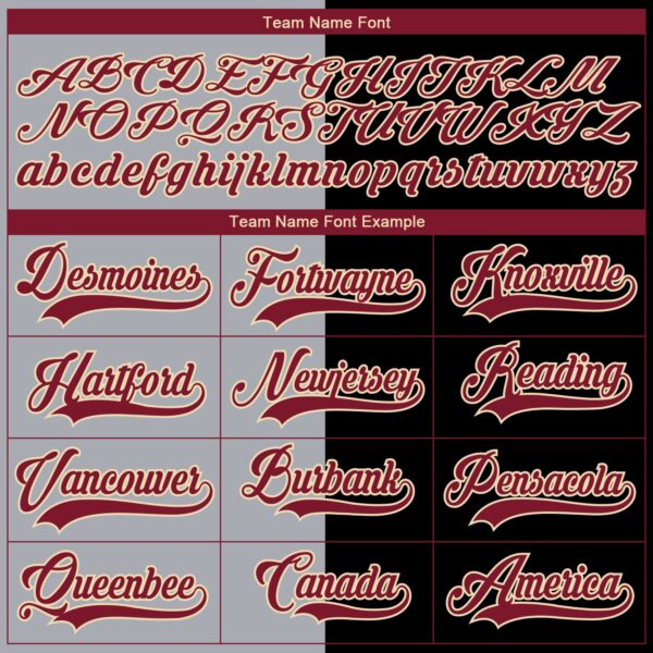 Custom Black Crimson Gray-Cream Split Fashion Hockey Lace Neck Jersey