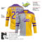 Custom Yellow Purple Gray-White Split Fashion Hockey Lace Neck Jersey