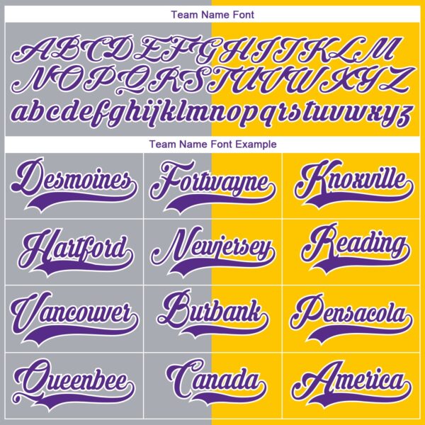 Custom Yellow Purple Gray-White Split Fashion Hockey Lace Neck Jersey