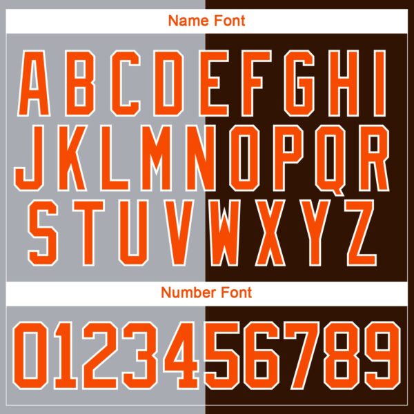 Custom Brown Orange Gray-White Split Fashion Hockey Lace Neck Jersey