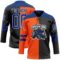 Custom Black Royal Orange-White Split Fashion Hockey Lace Neck Jersey