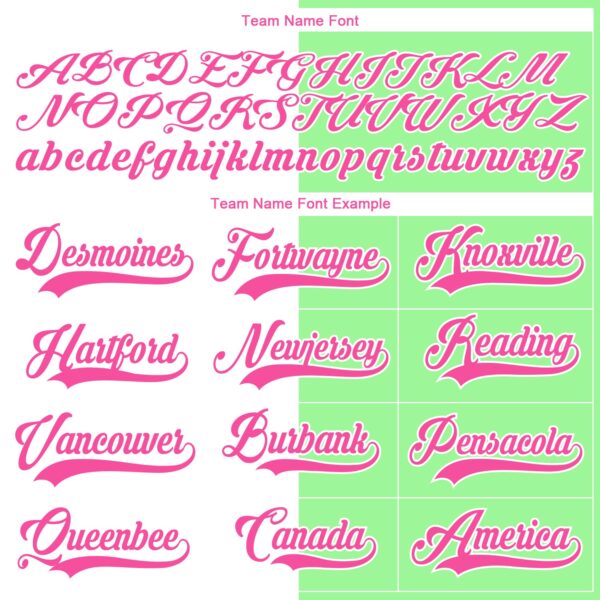 Custom Pea Green Pink-White Split Fashion Hockey Lace Neck Jersey