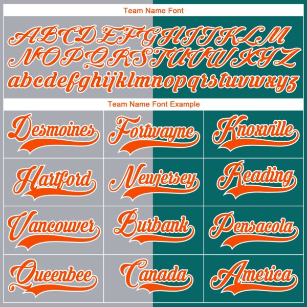 Custom Teal Orange Gray-White Split Fashion Hockey Lace Neck Jersey