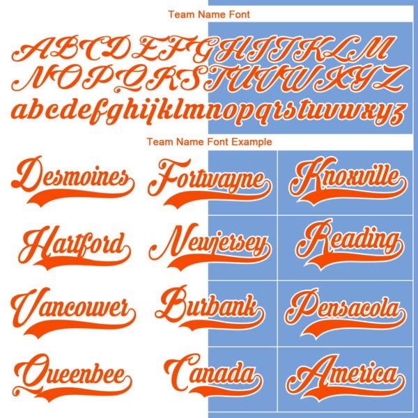 Custom Powder Blue Orange-White Split Fashion Hockey Lace Neck Jersey