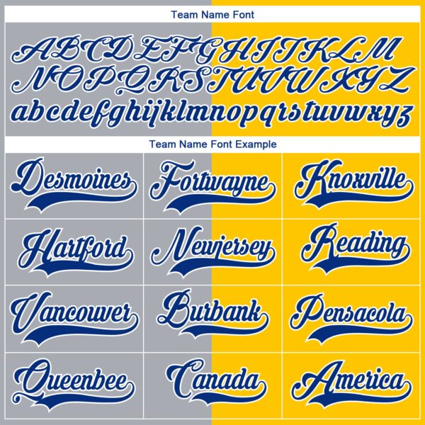 Custom Yellow Royal Gray-White Split Fashion Hockey Lace Neck Jersey