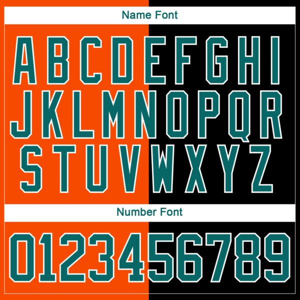 Custom Black Teal Orange-White Split Fashion Hockey Lace Neck Jersey