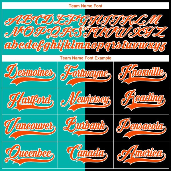 Custom Black Orange Aqua-White Split Fashion Hockey Lace Neck Jersey