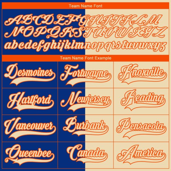 Custom Cream Royal-Orange Split Fashion Hockey Lace Neck Jersey