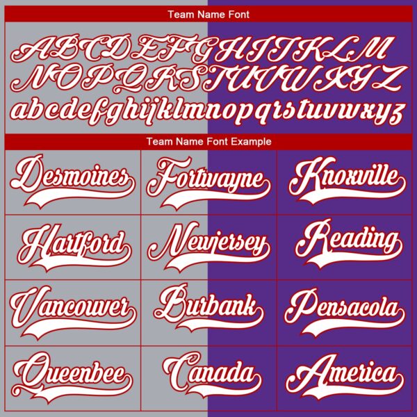 Custom Purple Red Gray-White Split Fashion Hockey Lace Neck Jersey