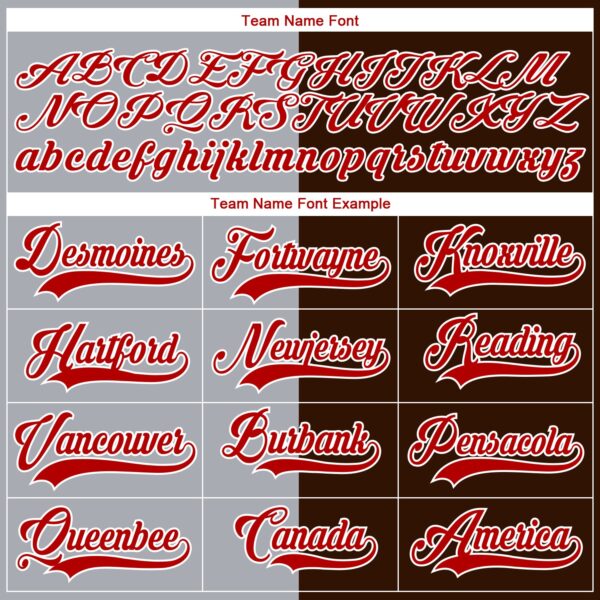 Custom Brown Red Gray-White Split Fashion Hockey Lace Neck Jersey