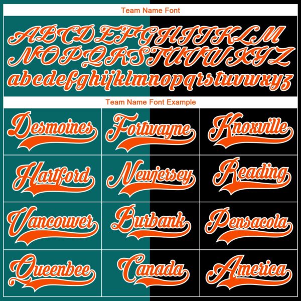 Custom Black Orange Teal-White Split Fashion Hockey Lace Neck Jersey