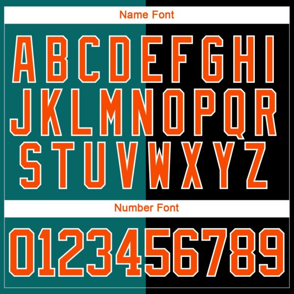 Custom Black Orange Teal-White Split Fashion Hockey Lace Neck Jersey