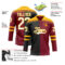Custom Crimson White Black-Gold Split Fashion Hockey Lace Neck Jersey