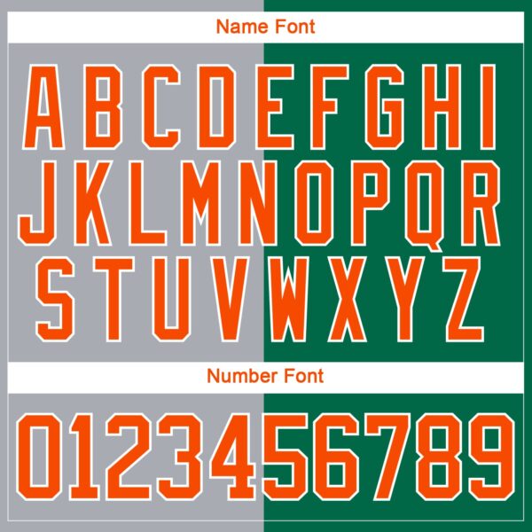 Custom Kelly Green Orange Gray-White Split Fashion Hockey Lace Neck Jersey