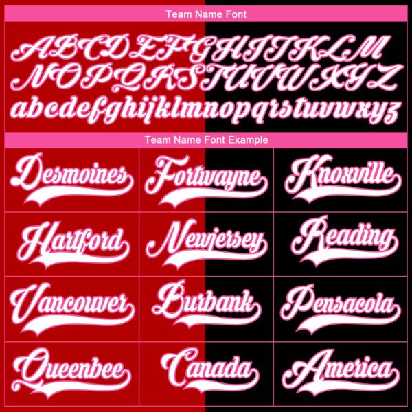 Custom Black White Red Pink-Yellow Split Fashion Hockey Lace Neck Jersey