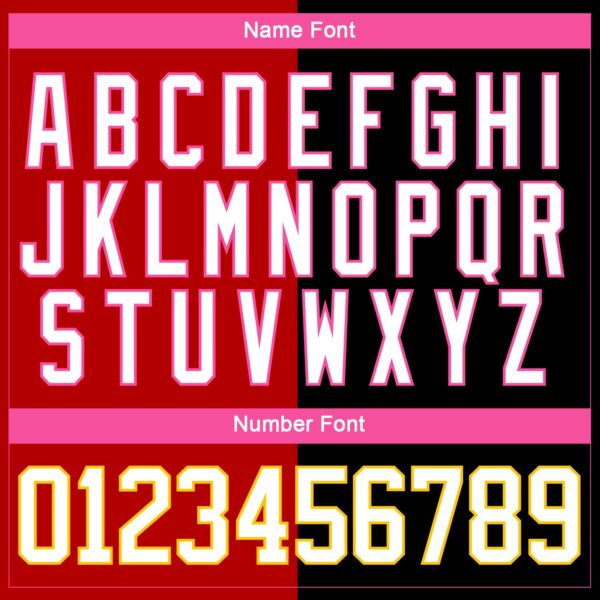 Custom Black White Red Pink-Yellow Split Fashion Hockey Lace Neck Jersey