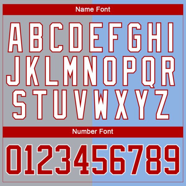 Custom Light Blue Red Gray-White Split Fashion Hockey Lace Neck Jersey