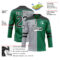 Custom Kelly Green Black Gray-White Split Fashion Hockey Lace Neck Jersey